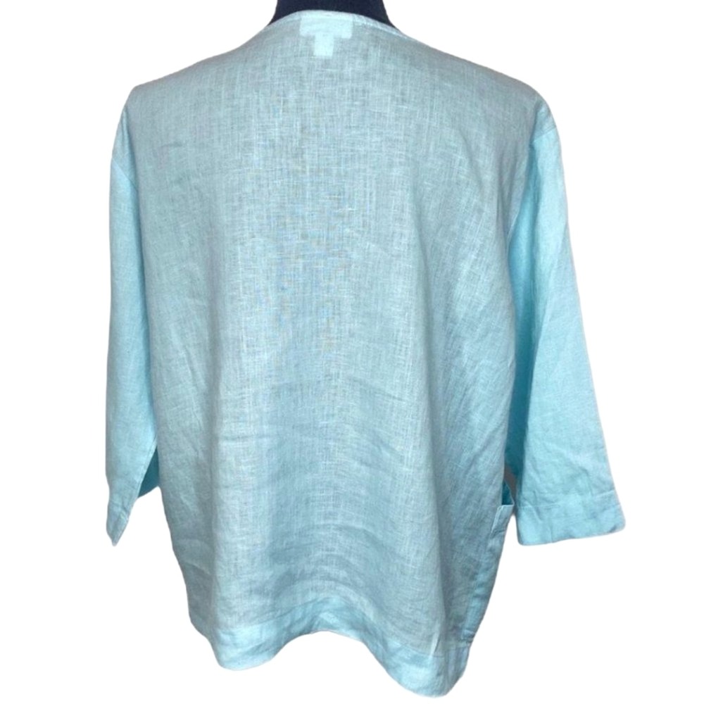 J Jill Pure Jill Womens‎ Blouse Linen Top Scoop Neck Lagenlook Small Petite - Picture 3 of 6